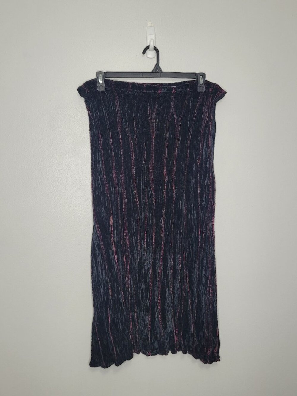 Chico's black red grunge vamp witchy maxi skirt size Chicos (2) - 12 FLAW